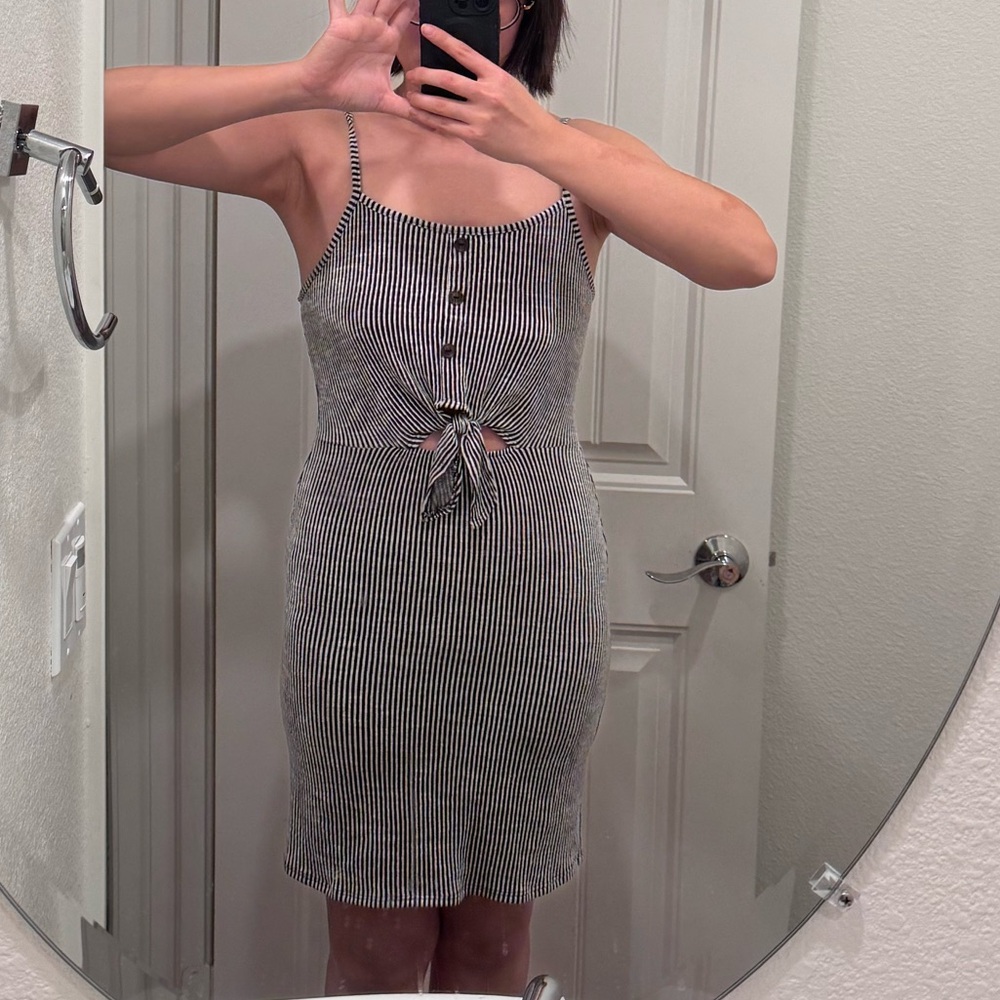 Striped Black and White Women's Dress